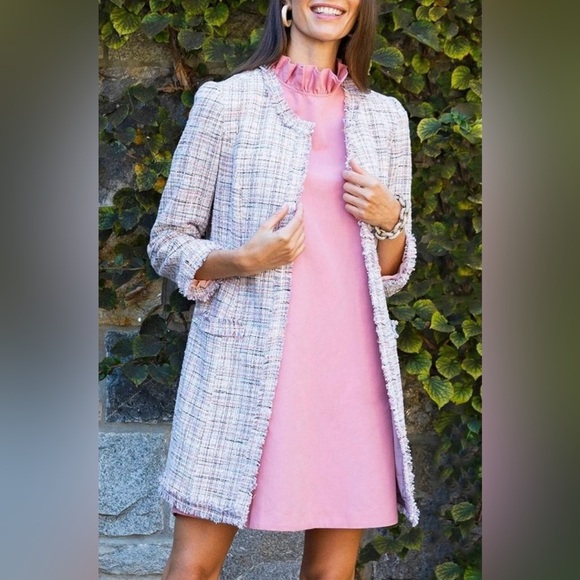 Tyler Boe Madeline Boucle Tweed Jacket in Pink - Picture 3 of 9
